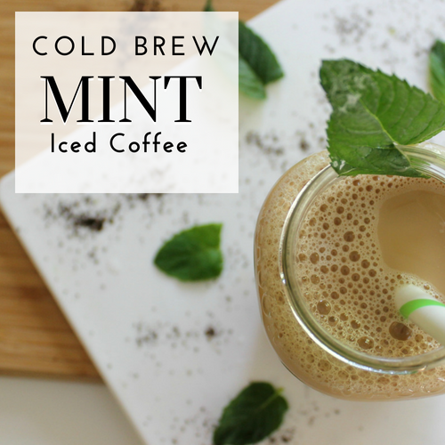 fresh mint cold brew iced coffee + dark chocolate swirls - plays well with  butter